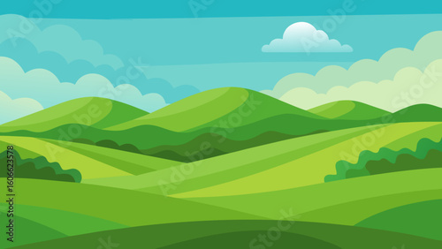 A Landscape of Rolling Hills Covered in Lush Green Grass
