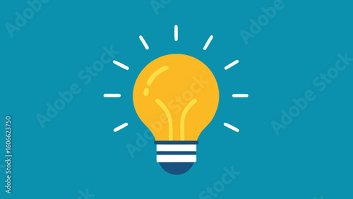 Lightbulb Glowing with an Idea Concept and Innovation