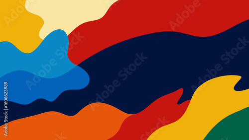 Abstract Expressionist Painting with Bold Colors and Dynamic Strokes
