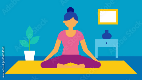 Person Practicing Yoga on a Mat at Home for Wellness