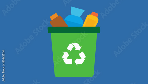 Recycling Bin Full of Recyclable Materials for a Cleaner Planet