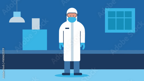 A Dedicated Scientist Working in a Controlled Cleanroom Environment