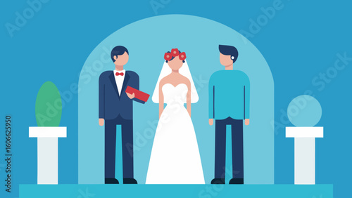Beautiful Wedding Ceremony Featuring a Happy Bride and Her Groom