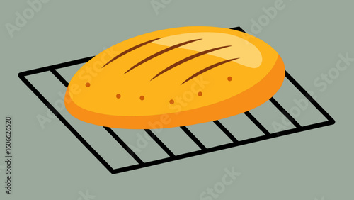Delicious Freshly Baked Bread On Cooling Rack Rustic Food Aroma