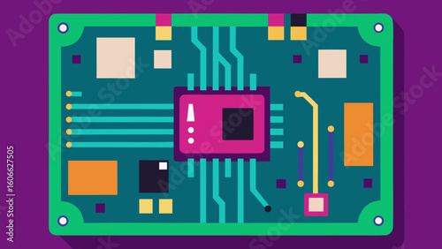 High Tech Computer Motherboard Intricate Circuits Digital Innovation
