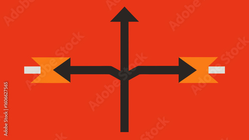 Crossroads With Arrows Pointing In Different Directions Life Choice