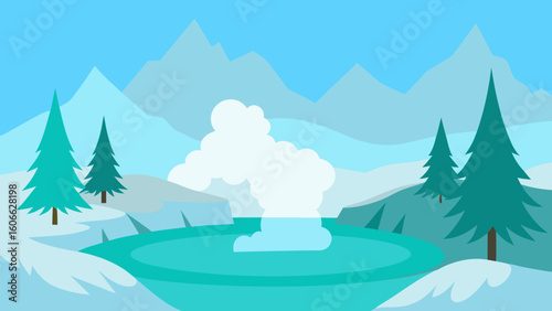 Secluded Hot Spring Steaming Turquoise Waters Natural Thermal Oasis
