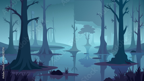 Discover a serene misty morning on a cypress swamp in the deep south