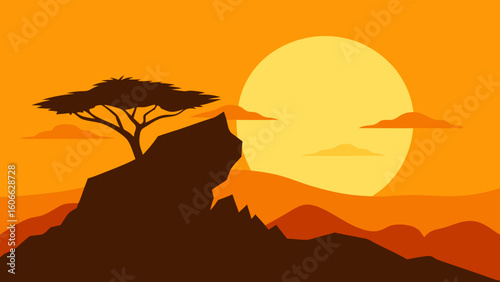 Gaze from a sun drenched rocky outcrop overlooking a vast expanse