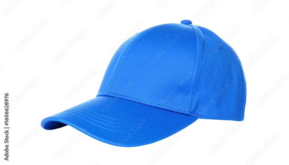 Fototapeta premium Classic Blue Baseball Hat on White Background