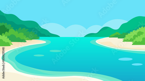 Discover a tropical lagoon with calm impossibly clear turquoise water