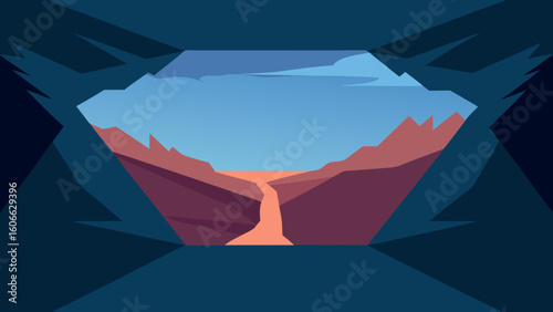 Discover a vast cave opening on a cliffside framing a great ocean view