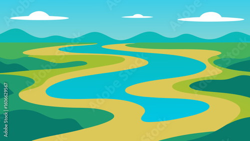 Explore a vast open floodplain dotted with oxbow lakes and rivers