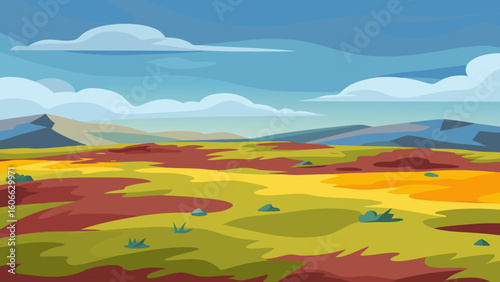 Explore a vast windswept tundra in late summer with its green ground