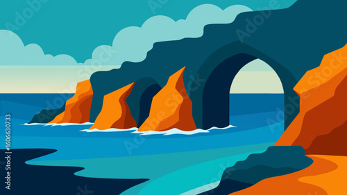 Explore the Dramatic Wave Cut Arches and Sea Caves of a Remote Coast