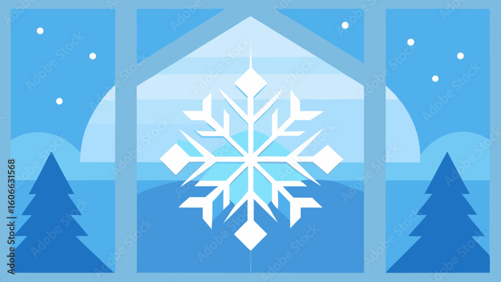 Fototapeta premium Observe the Stark Beautiful Patterns of Ice Crystals Forming on Glass