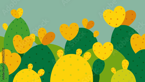 Discover a Dense Thicket of Prickly Pear Cacti in Bloom