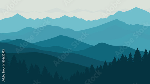 Gaze from a High Windswept Ridge Overlooking a Vast Expanse of Mountains