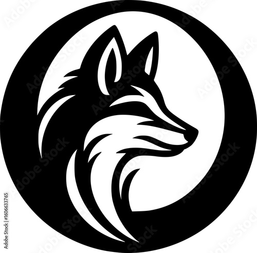 Minimalist black and white fox icon with clean lines. Ideal for stickers, logos, or digital use. Modern, simple, and easy to recognize.