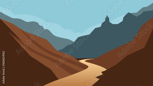 Conquer a Rugged Mountain Pass with a Winding Rocky Trail to the Peaks