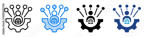 Job enrichment icon set multiple style collection