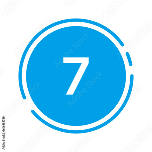 Number Label 07 – Colorful & Vivid Circle Style