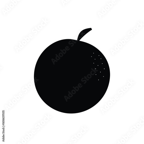 Orange Silhouette with Textured Peel A Vibrant Citrus Fruit Design Element