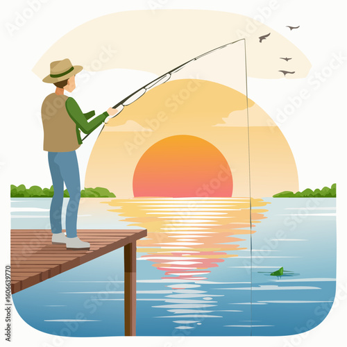 man fishing on the beach