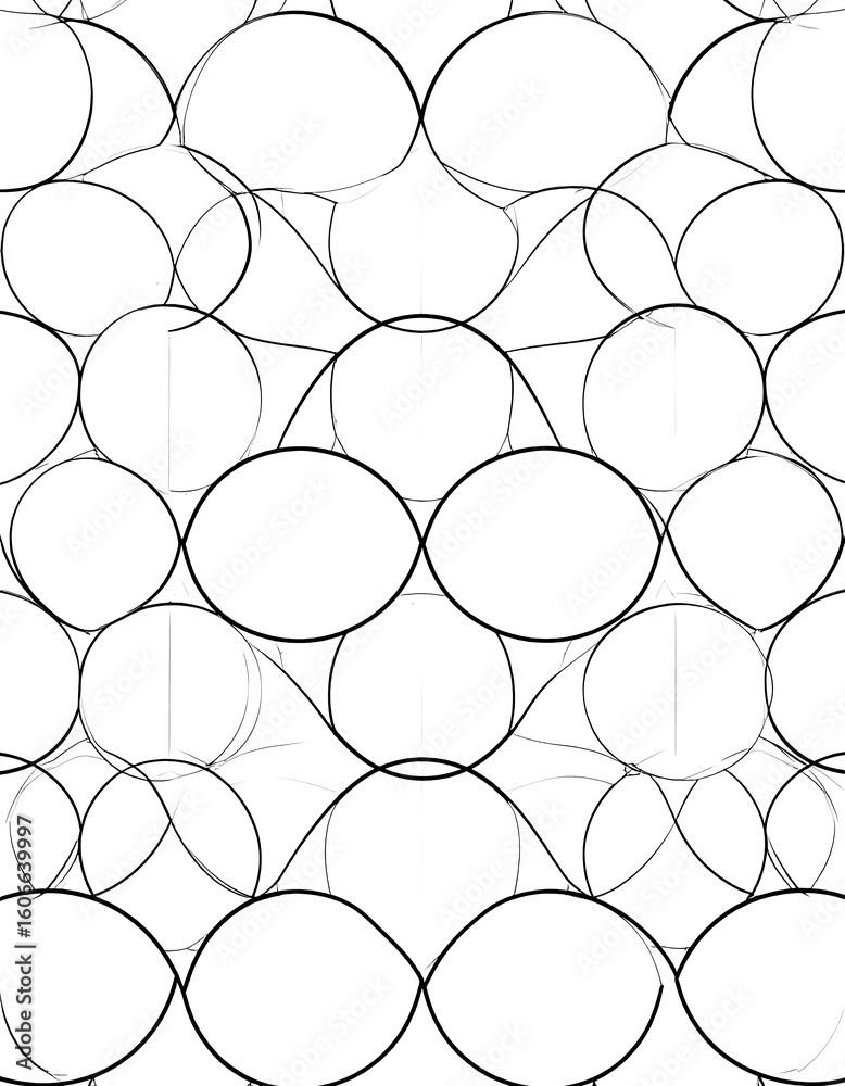Naklejka premium Abstract repeating pattern of overlapping circles and lines