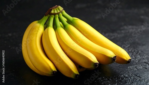 Bunch of ripe bananas on dark surface (1)