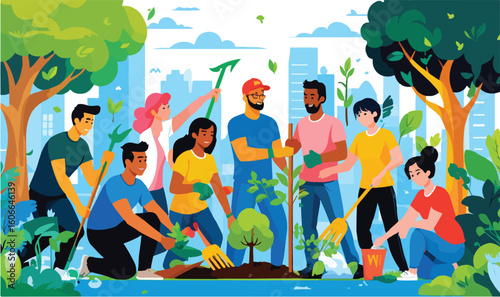 group of people in the park