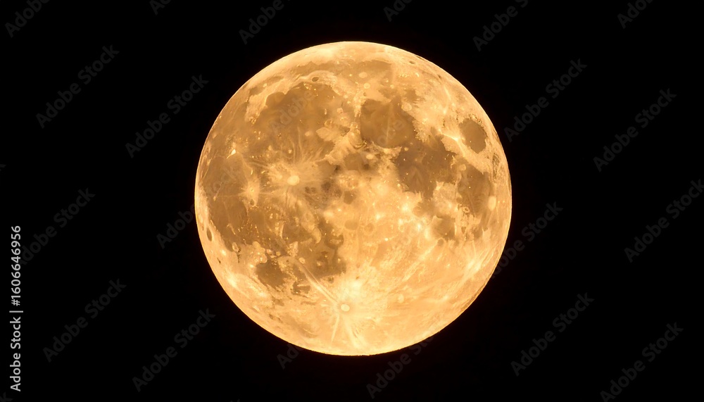 Fototapeta premium Full orange moon in a black sky