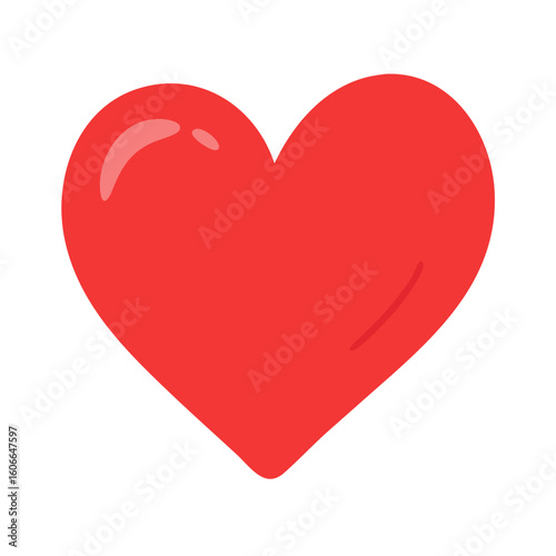 red heart on white background