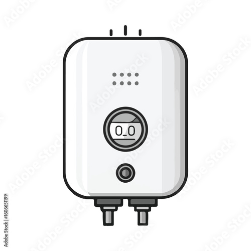 Modern Electric Water Heater Illustration Sleek Design and Essential Home Appliance Technology for Efficient Hot Water