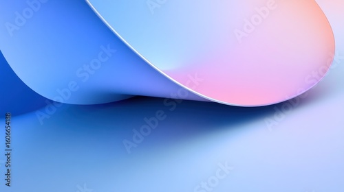 Abstract curves of light blue and pink
