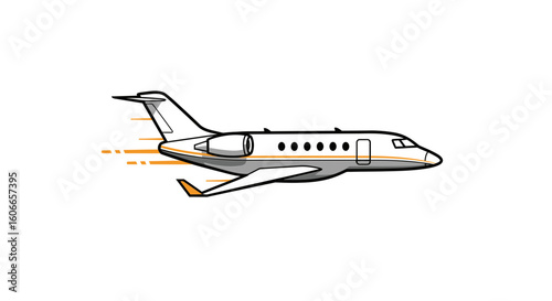 Vector illustration of an airport runway with an approach lighting system. Perspective view of a landing strip with guidance lights for aviation.
