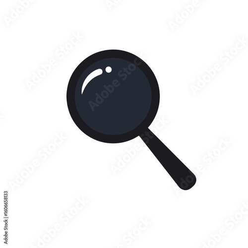 Magnifying glass icon in flat design with black color  