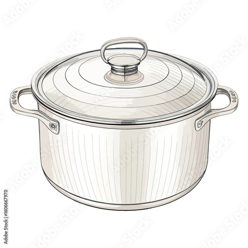 Elegant Stainless Steel Cooking Pot - A Kitchen Essential for Culinary Creations and Home Cooking Enjoyment