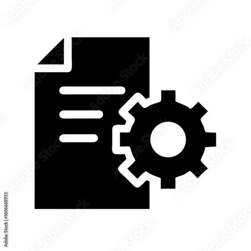 Document and Gear Icon for File Settings or Configuration Concept