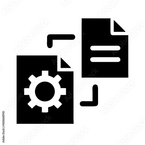 Document and Gear Icon for File Settings or Configuration Concept