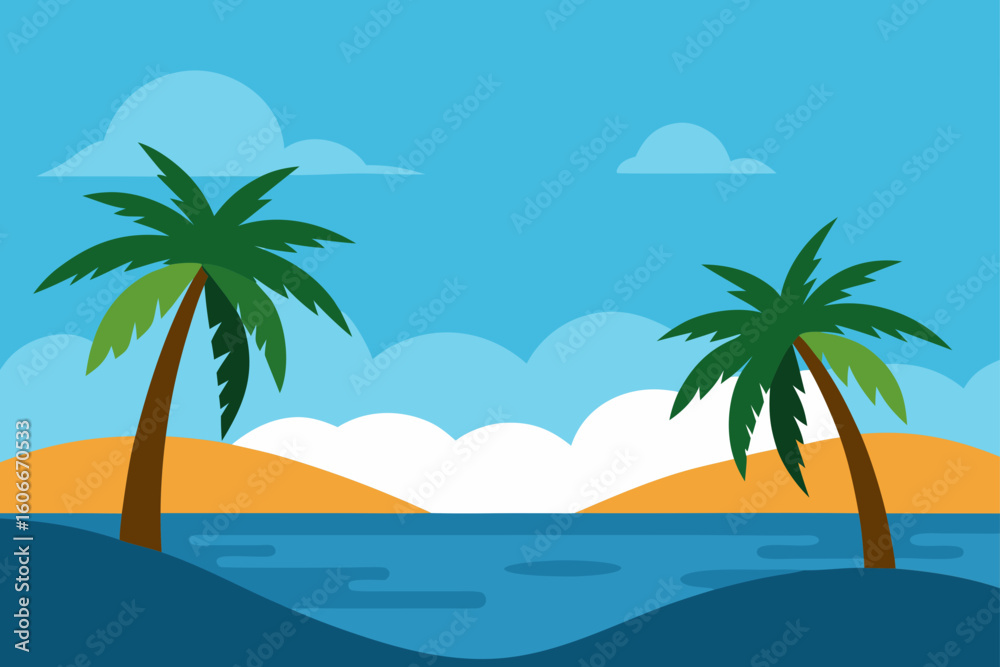 Obraz premium ocean palm calm 
