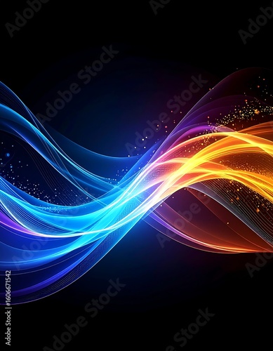 Abstract swirling lines of vibrant colors