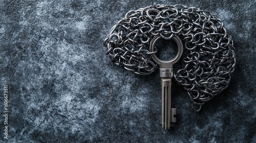 Brain chained by a key