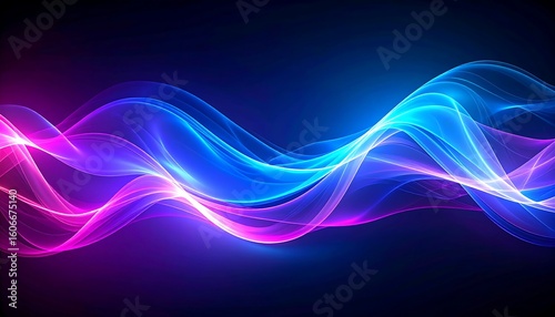 Abstract swirling neon wave design