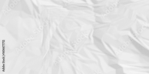 White crumpled paper Blank white crumpled and creased paper poster.	