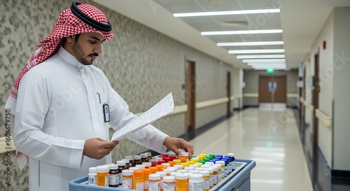 Pharmacist in Hospital Corridor