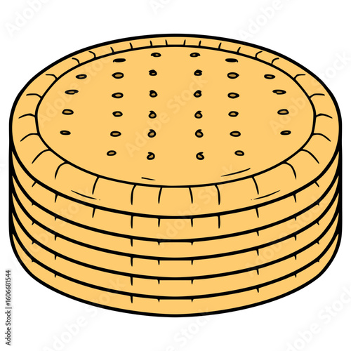stack of marie biscuits illustration hand drawn isolated vector