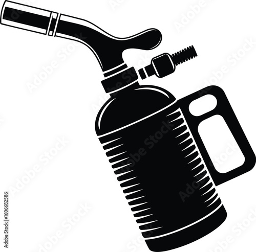 Blow Torch Silhouette Vector Illustration, Transparent Background.