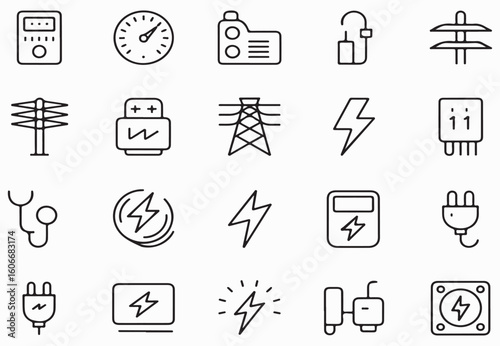 Electrical equipment and power symbols electricity