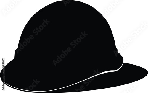 Silhouette of a traditional british police helmet